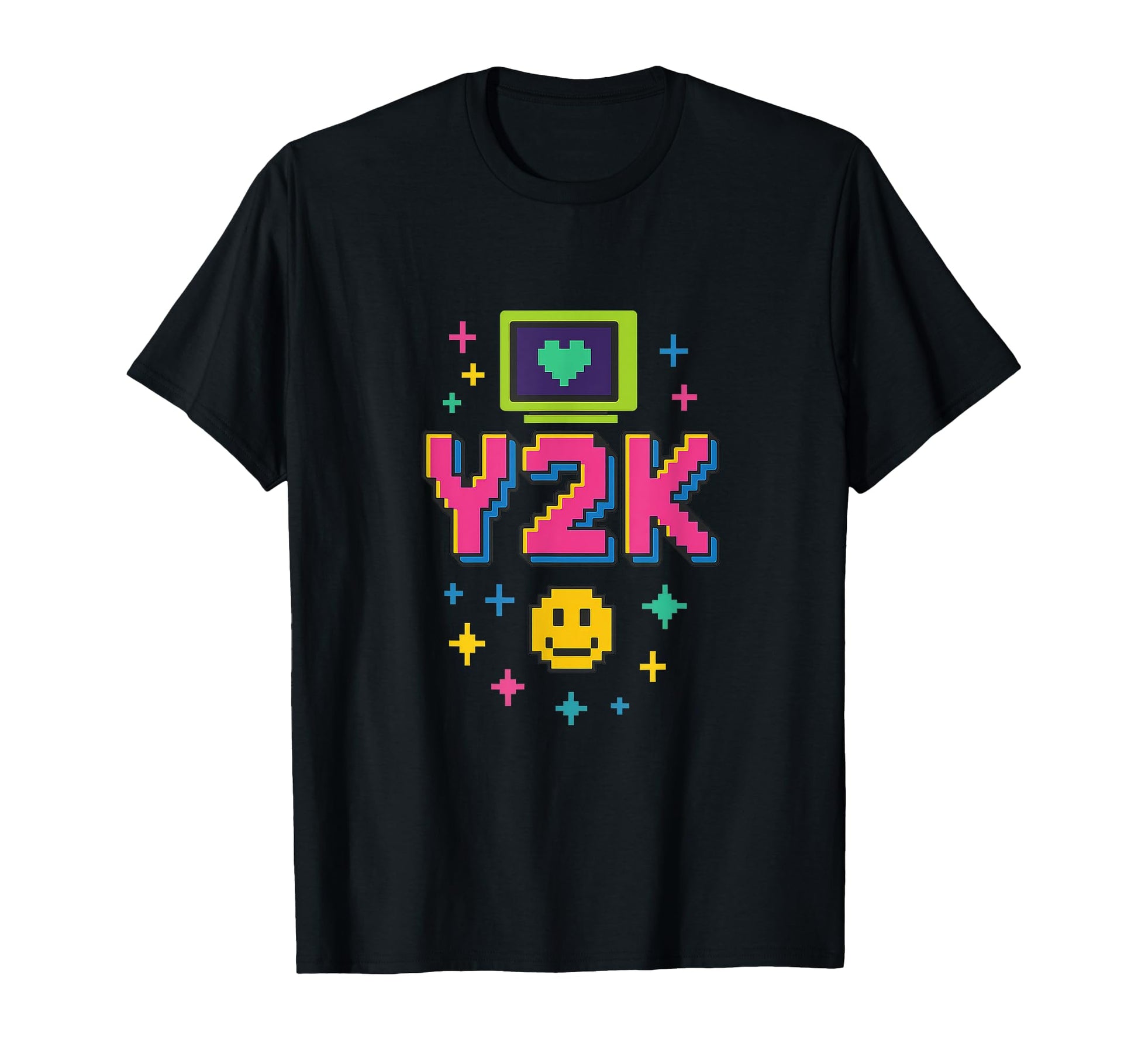 Y2K Pixel Art Neon Tech Vaporwave T-Shirt - Graphic Print Men Women - T-Shirt, Sweatshirt, Hoodie