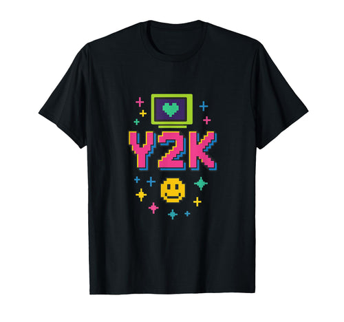 Y2K Pixel Art Neon Tech Vaporwave T-Shirt - Graphic Print Men Women - T-Shirt, Sweatshirt, Hoodie