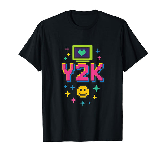 Y2K Pixel Art Neon Tech Vaporwave T-Shirt - Graphic Print Men Women - T-Shirt, Sweatshirt, Hoodie