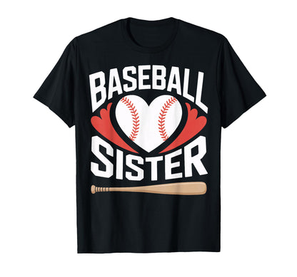 Baseball Sister Fan Players Game T-Shirt - Graphic Print for Adults - T-Shirt, Sweatshirt, Hoodie