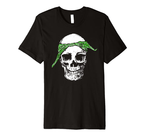 Hiphop Skull Green Do Rag Bandana T-Shirt - Casual Everyday Wear Men Women - T-Shirt, Sweatshirt, Hoodie