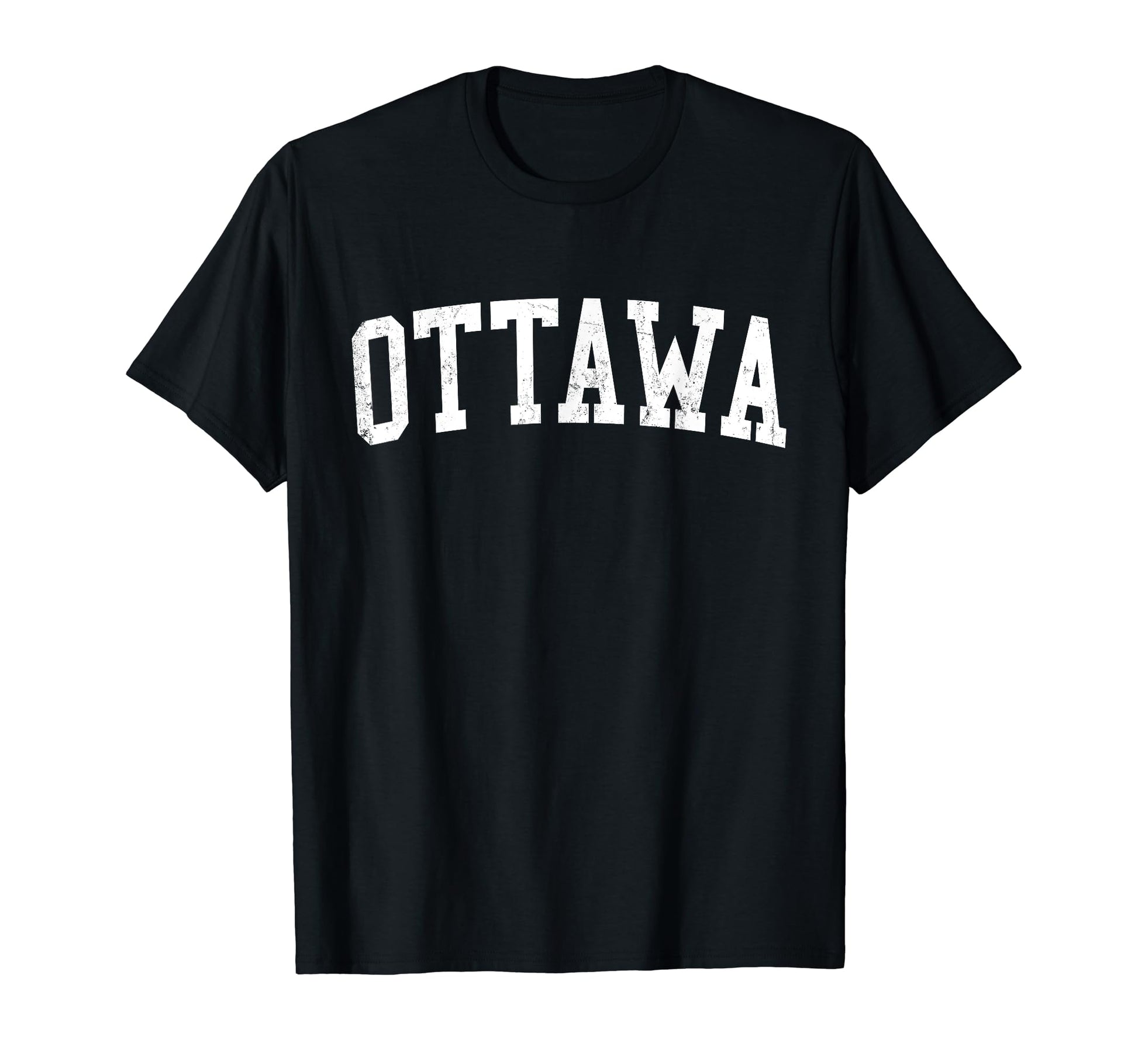 Ottawa Il Distressed White Varsity T-Shirt - Custom Art Print for Adults - T-Shirt, Sweatshirt, Hoodie