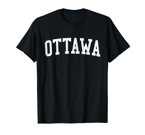 Ottawa Il Distressed White Varsity T-Shirt - Custom Art Print for Adults - T-Shirt, Sweatshirt, Hoodie