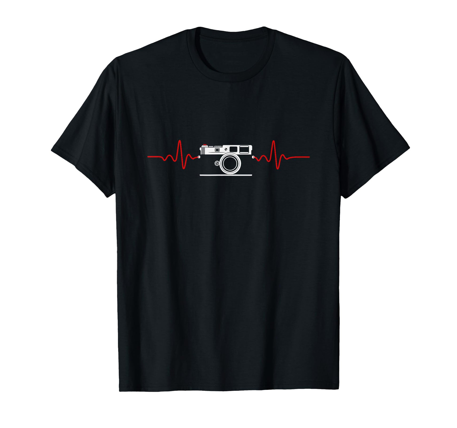 Rangefinder Camera Heartbeat Ekg Street T-Shirt - Graphic Print Men Women - T-Shirt, Sweatshirt, Hoodie