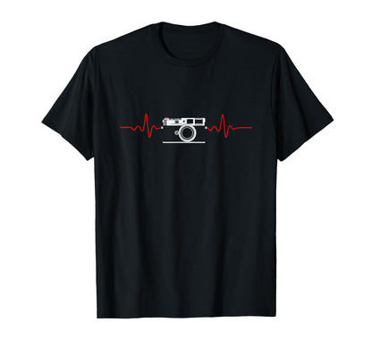 Rangefinder Camera Heartbeat Ekg Street T-Shirt - Graphic Print Men Women - T-Shirt, Sweatshirt, Hoodie