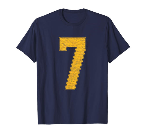 Number 7 Numbered Uniform Sports Team T-Shirt - Unique Graphic Unisex - T-Shirt, Sweatshirt, Hoodie