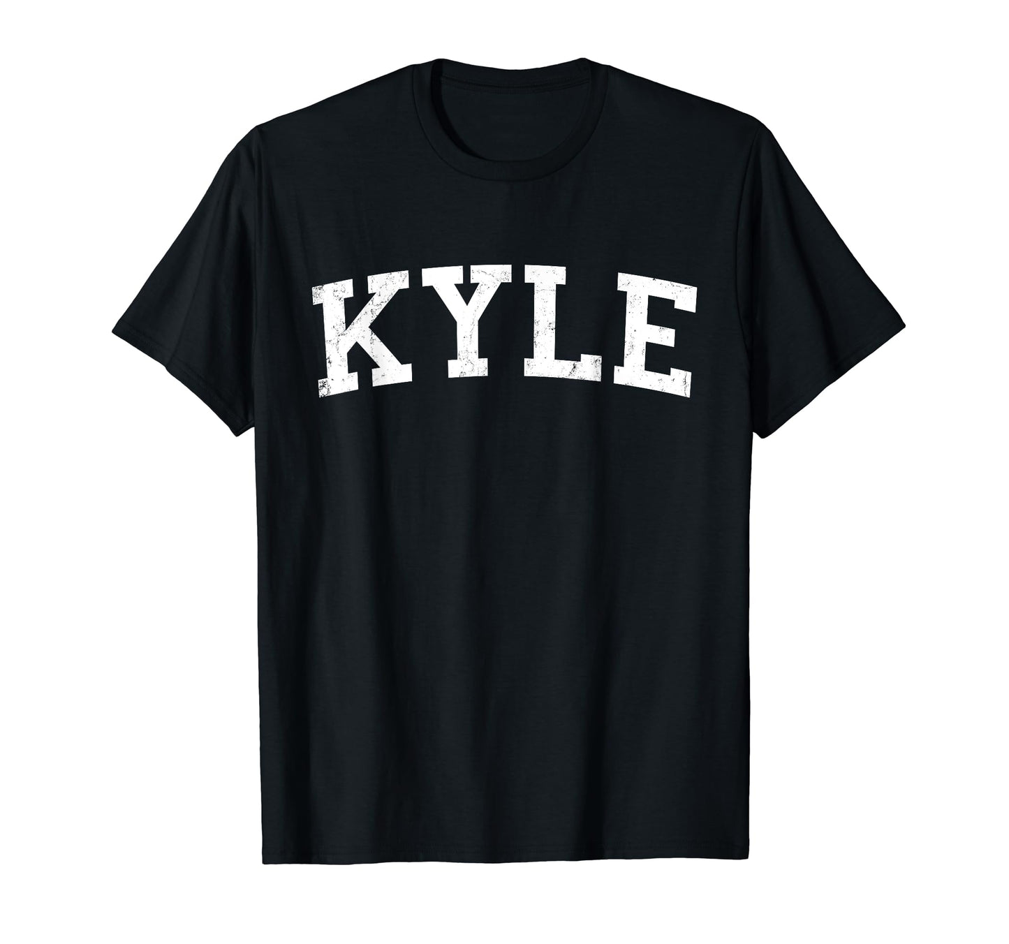 Kyle Tx Distressed White Varsity T-Shirt - Trendy Graphic Men Women - T-Shirt, Sweatshirt, Hoodie