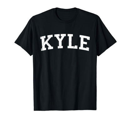Kyle Tx Distressed White Varsity T-Shirt - Trendy Graphic Men Women - T-Shirt, Sweatshirt, Hoodie