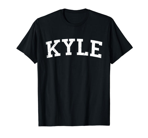 Kyle Tx Distressed White Varsity T-Shirt - Trendy Graphic Men Women - T-Shirt, Sweatshirt, Hoodie