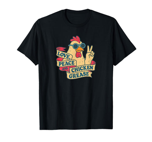 Groovy Chicken Love Peace Chicken T-Shirt - Casual Everyday Wear Unisex - T-Shirt, Sweatshirt, Hoodie