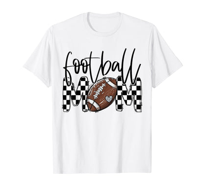 Proud Football Mom Checkered Heart T-Shirt - Aesthetic Graphic Men Women - T-Shirt, Sweatshirt, Hoodie