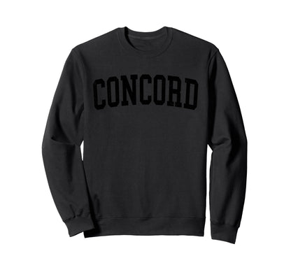 Concord Ca Distressed Black Varsity Sweatshirt - Trendy Graphic Unisex - T-Shirt, Sweatshirt, Hoodie