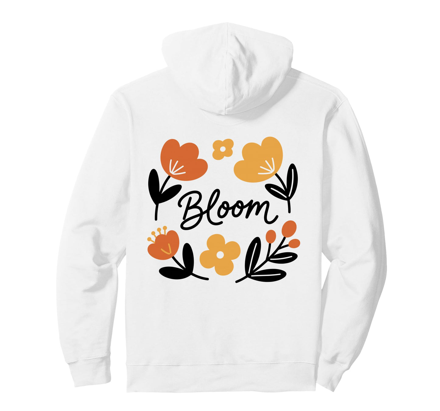 Minimalist Bloom Boho Abstract Floral Hoodie - Unique Graphic Men Women - T-Shirt, Sweatshirt, Hoodie