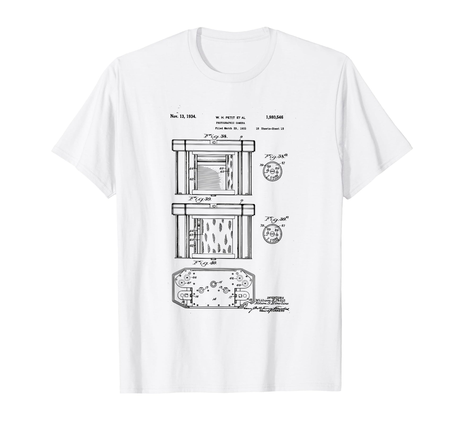 Camera Photographic Patent 1934 T-Shirt - Fun Novelty Design Men Women - T-Shirt, Sweatshirt, Hoodie