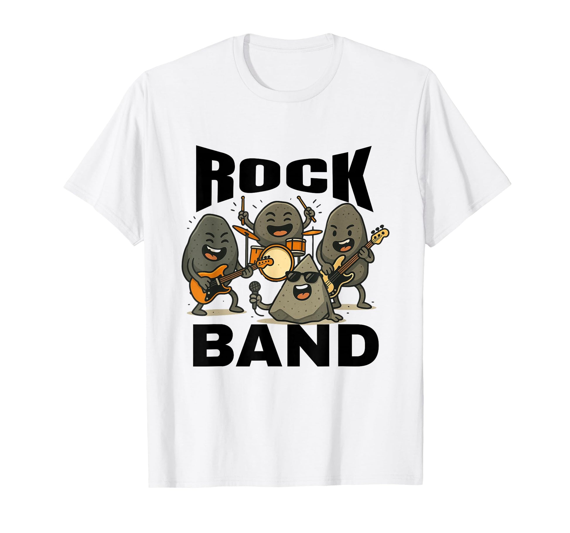 Rocks Band Rock Concert Drums Guitar T-Shirt - Custom Art Print Unisex - T-Shirt, Sweatshirt, Hoodie