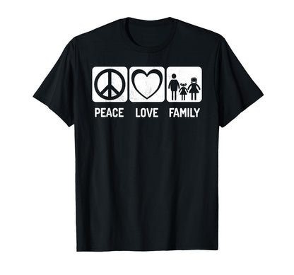 Peace Love Family T-Shirt - Custom Art Print Men Women - T-Shirt, Sweatshirt, Hoodie