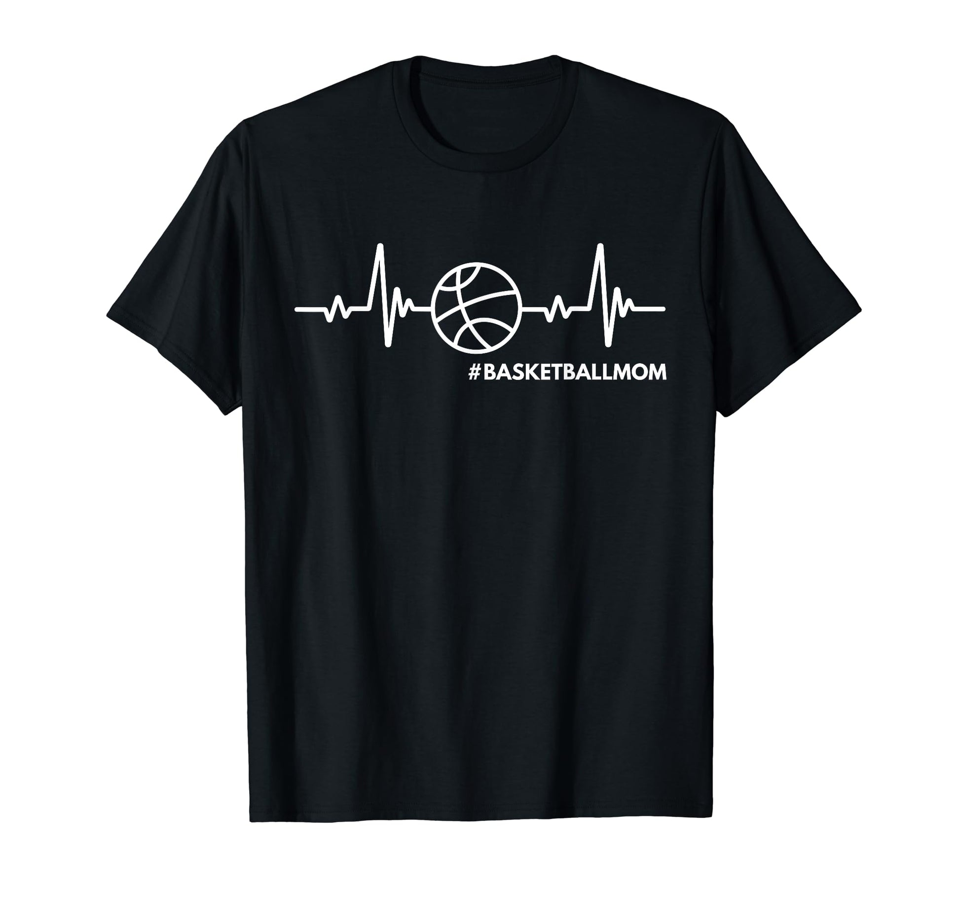 Heartbeat Basketball Mom Funny Sports Mom T-Shirt - Unique Graphic Unisex - T-Shirt, Sweatshirt, Hoodie