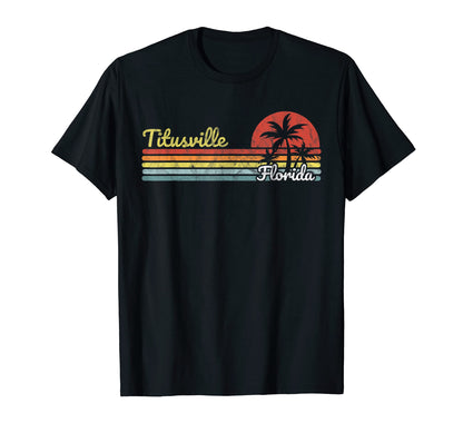 Titusville Fl Florida Stripes Lines T-Shirt - Aesthetic Graphic Unisex - T-Shirt, Sweatshirt, Hoodie