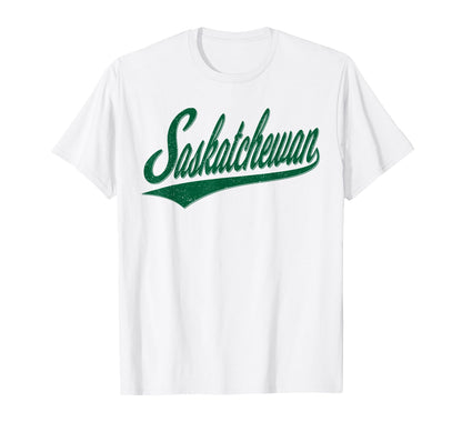 Saskatchewan Varsity Script Sports T-Shirt - Trendy Graphic Unisex - T-Shirt, Sweatshirt, Hoodie