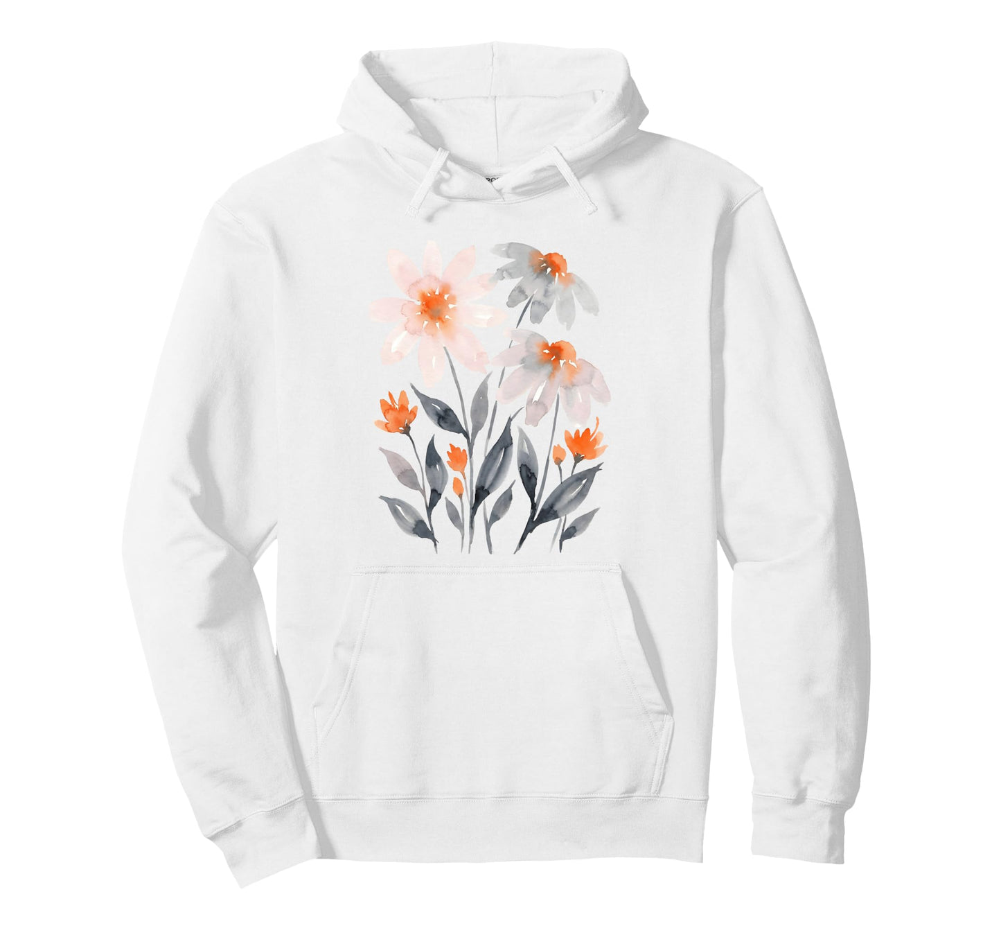 Boho Wildflowers Watercolor Floral Hoodie - Aesthetic Graphic for Adults - T-Shirt, Sweatshirt, Hoodie