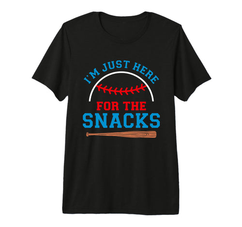 Im Just Here Snacks Funny Baseball T-Shirt - Minimalist Print for Adults - T-Shirt, Sweatshirt, Hoodie