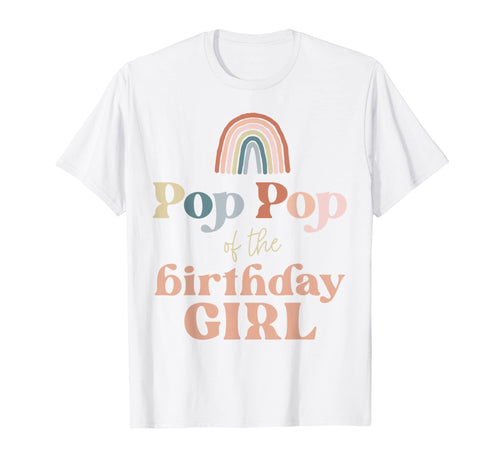 Mens Pop Pop Birthday Boho Rainbow Party T-Shirt - Trendy Graphic Unisex - T-Shirt, Sweatshirt, Hoodie