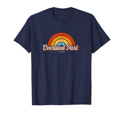 Overland Park Kansas Ks Rainbow 70S T-Shirt - Unique Graphic Unisex - T-Shirt, Sweatshirt, Hoodie