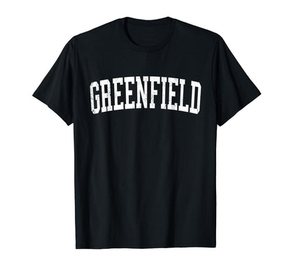 Greenfield Distressed White Varsity T-Shirt - Aesthetic Graphic for Adults - T-Shirt, Sweatshirt, Hoodie