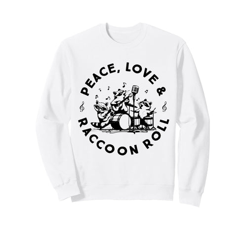 Raccoon Rock And Roll Music Sweatshirt - Fun Novelty Design Men Women - T-Shirt, Sweatshirt, Hoodie