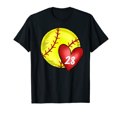 Womens Custom Softball Mom Number T-Shirt - Casual Everyday Wear Men Women - T-Shirt, Sweatshirt, Hoodie
