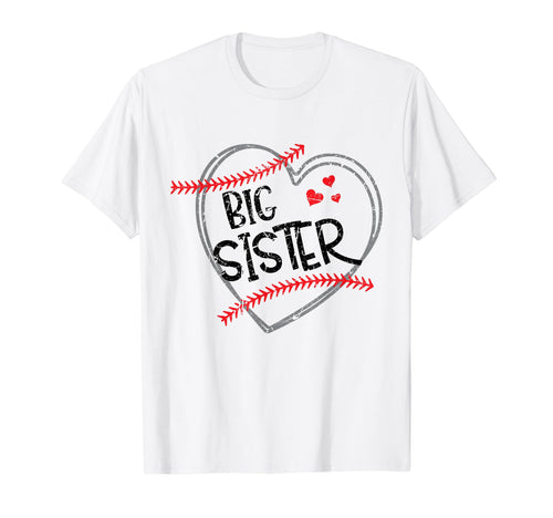 Big Sister Baseball Heart Funny Sporty T-Shirt - Trendy Graphic for Adults - T-Shirt, Sweatshirt, Hoodie