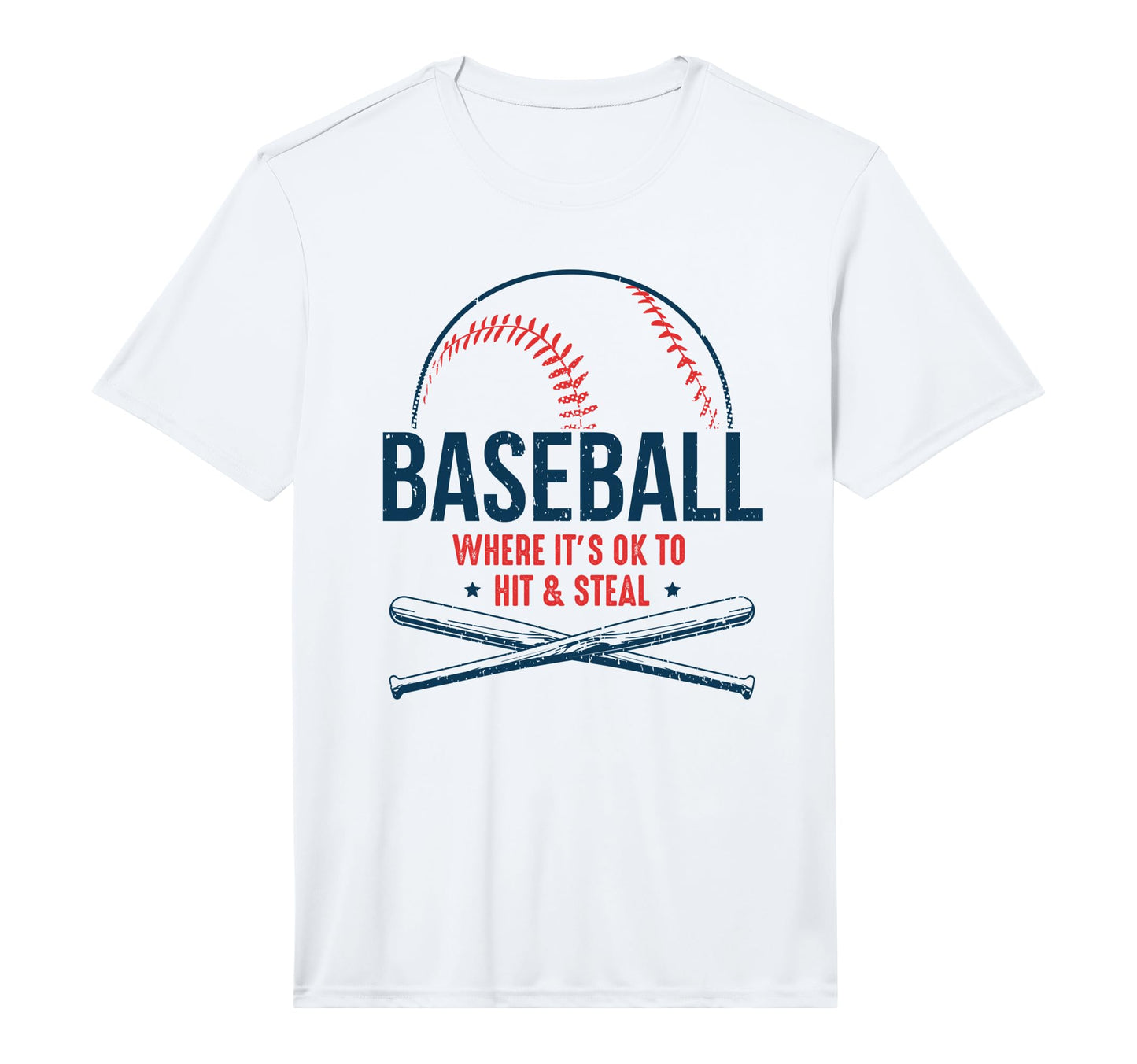 Baseball Where Its Ok To Hit And T-Shirt - Minimalist Print for Adults - T-Shirt, Sweatshirt, Hoodie