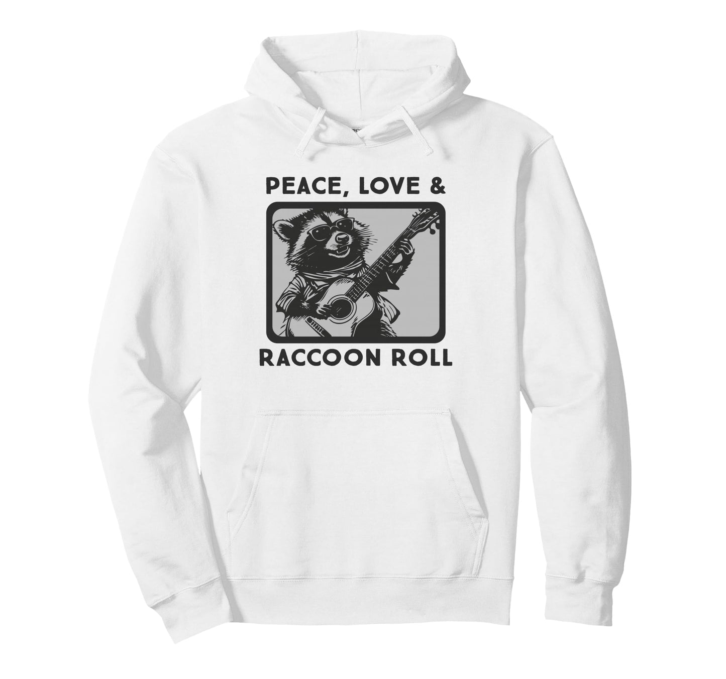 Raccoon Rock And Roll Music Raccoon Hoodie - Minimalist Print Unisex - T-Shirt, Sweatshirt, Hoodie