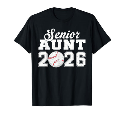 Senior Baseball Aunt 2026 Class 2026 T-Shirt - Custom Art Print for Adults - T-Shirt, Sweatshirt, Hoodie