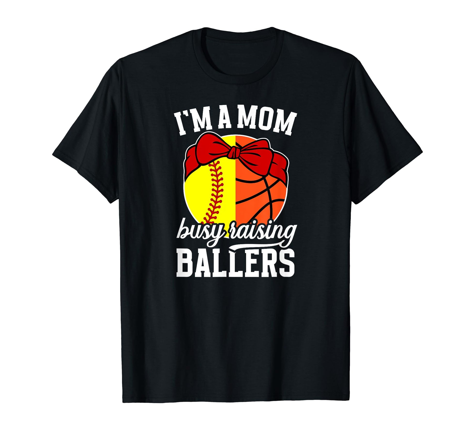 Im Mom Busy Raising Ballers Softball T-Shirt - Custom Art Print for Adults - T-Shirt, Sweatshirt, Hoodie