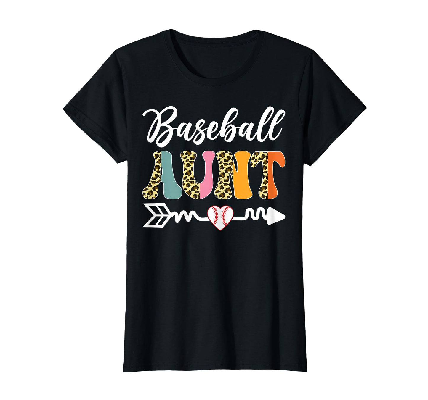 Baseball Aunt Leopard Pattern T-Shirt - Aesthetic Graphic Men Women - T-Shirt, Sweatshirt, Hoodie