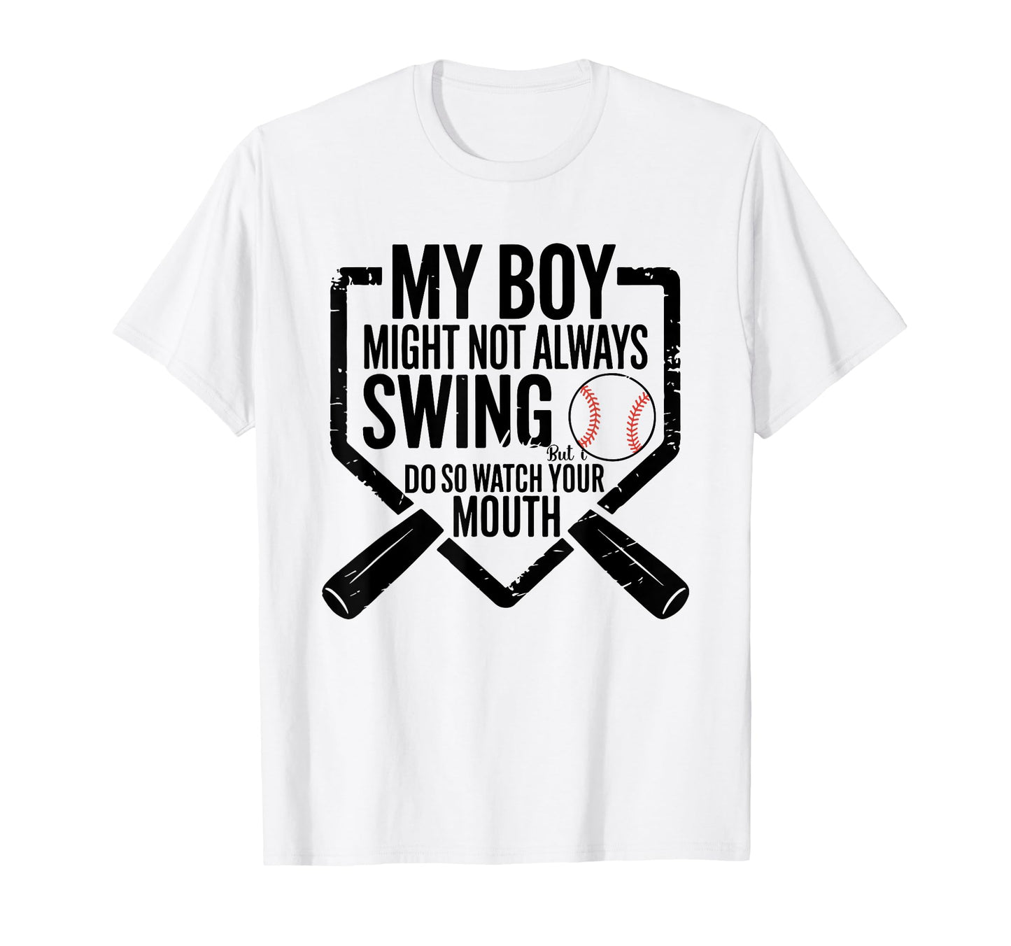Funny Baseball Parent Swing Joke T-Shirt - Minimalist Print Men Women - T-Shirt, Sweatshirt, Hoodie
