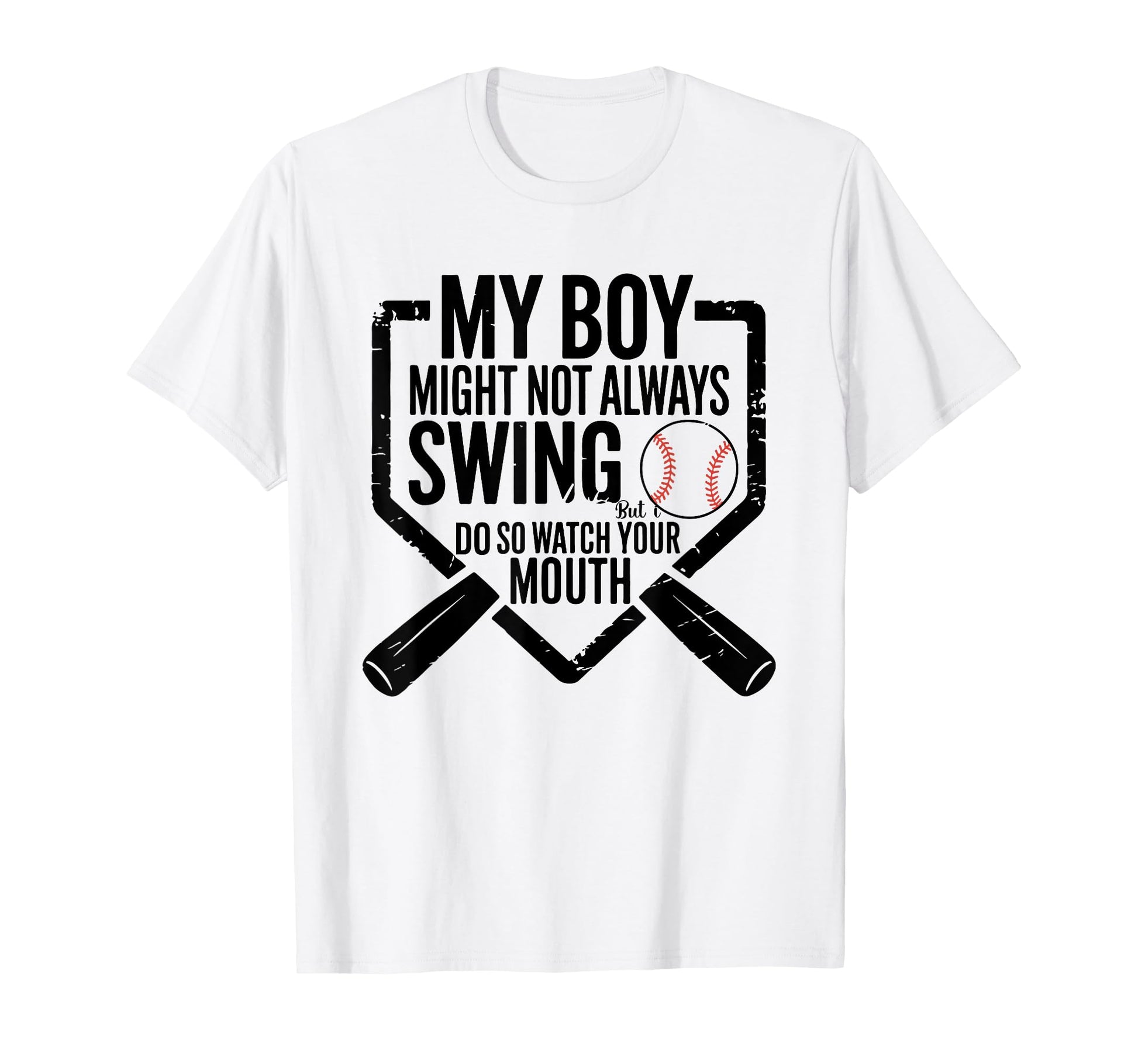 Funny Baseball Parent Swing Joke T-Shirt - Minimalist Print Men Women - T-Shirt, Sweatshirt, Hoodie