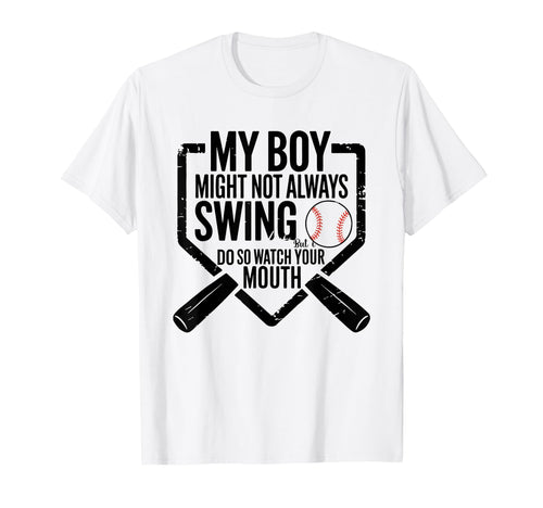 Funny Baseball Parent Swing Joke T-Shirt - Minimalist Print Men Women - T-Shirt, Sweatshirt, Hoodie