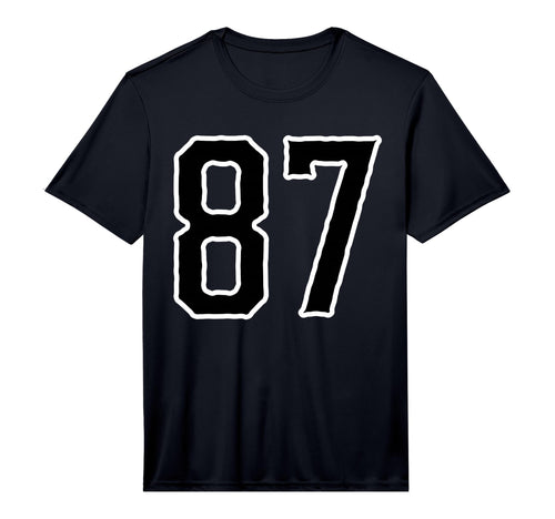 White Black Sports Team Number 87 T-Shirt - Casual Everyday Wear Unisex - T-Shirt, Sweatshirt, Hoodie