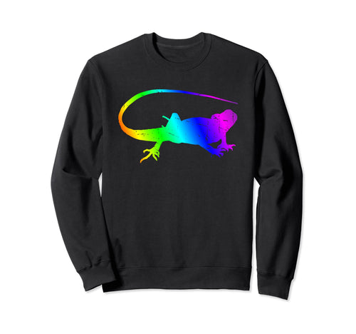 Rainbow Lizard Silhouette Art Sweatshirt - Fun Novelty Design Men Women - T-Shirt, Sweatshirt, Hoodie