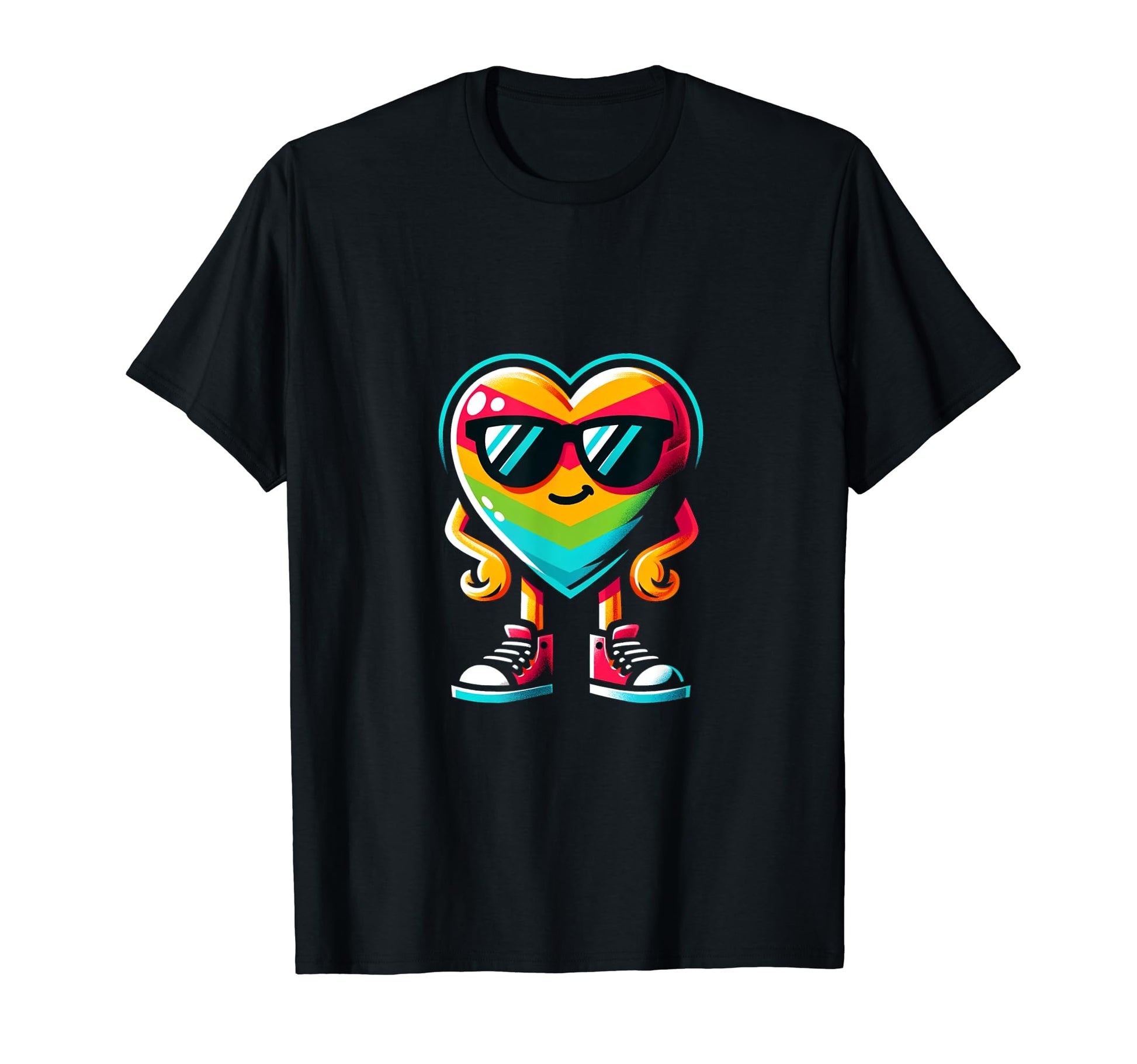 Valentines Day Rainbow Heartbeat T-Shirt - Trendy Graphic Unisex - T-Shirt, Sweatshirt, Hoodie