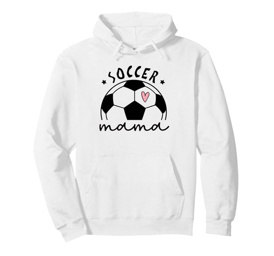 Soccer Mama Heart Ball Game Day Supporter Hoodie - Aesthetic Graphic Unisex - T-Shirt, Sweatshirt, Hoodie