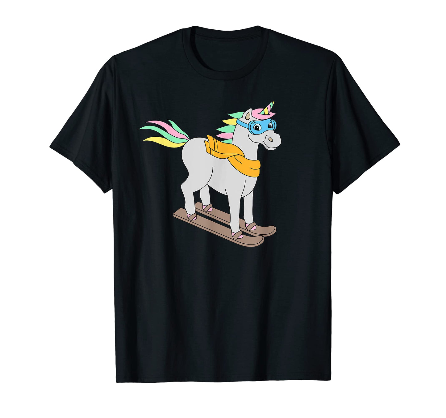 Ski Lovers T Shirts Unicorn Skiing T-Shirt - Minimalist Print for Adults - T-Shirt, Sweatshirt, Hoodie