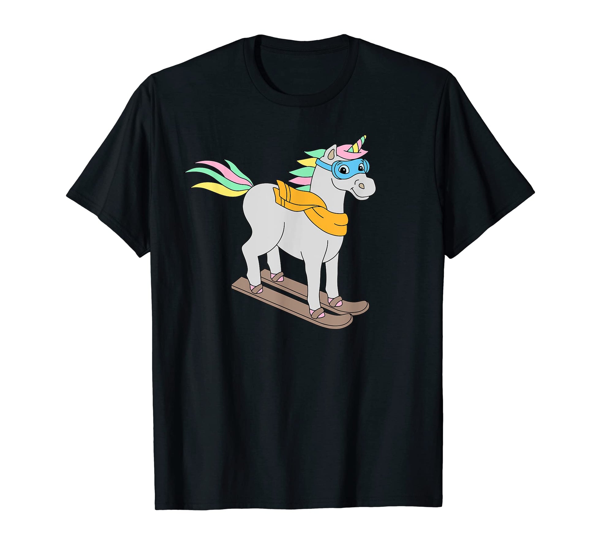 Ski Lovers T Shirts Unicorn Skiing T-Shirt - Minimalist Print for Adults - T-Shirt, Sweatshirt, Hoodie
