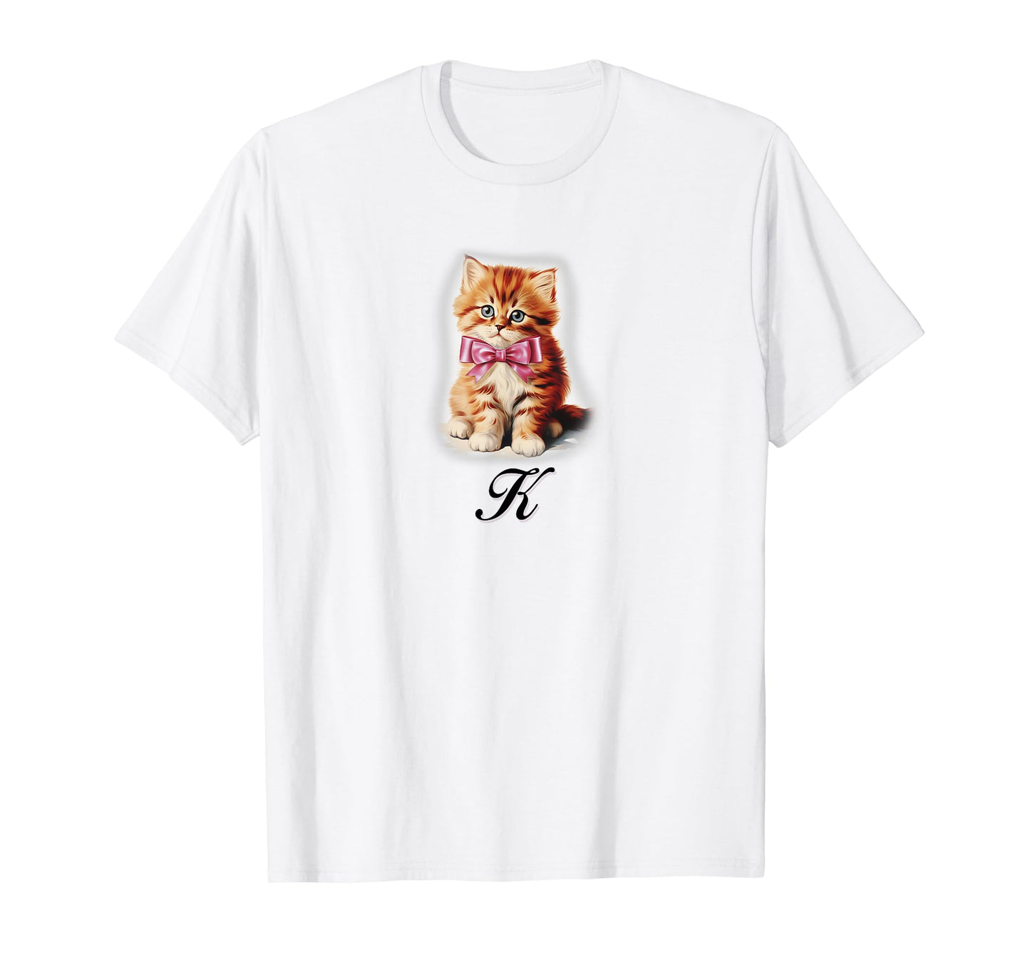 K Cat Coquette Bow Girlcore Y2K T-Shirt - Aesthetic Graphic Men Women - T-Shirt, Sweatshirt, Hoodie