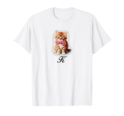 K Cat Coquette Bow Girlcore Y2K T-Shirt - Aesthetic Graphic Men Women - T-Shirt, Sweatshirt, Hoodie