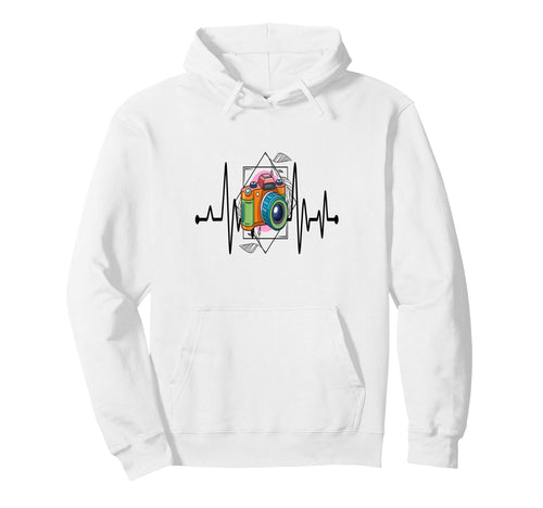 Womens Funny Camera Heartbeat Hoodie - Casual Everyday Wear Men Women - T-Shirt, Sweatshirt, Hoodie