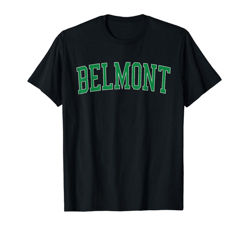 Belmont Ca Distressed Green Varsity T-Shirt - Unique Graphic for Adults - T-Shirt, Sweatshirt, Hoodie