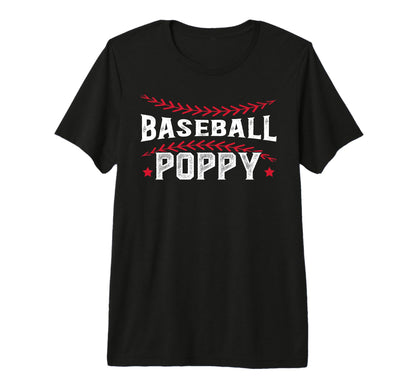 Mens Baseball Poppy Proud Grandpa T-Shirt - Aesthetic Graphic for Adults - T-Shirt, Sweatshirt, Hoodie